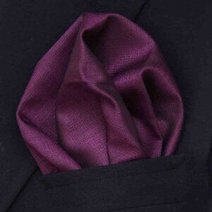SW for Gascoigne Pocket Square Silk Purple Gray Men's